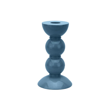 chambray blue bobbin candlestick