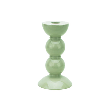 sage green bobbin candlestick