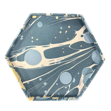 blue marbleized paper tray