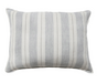 large linen pillow with blue, natural and cream stripes