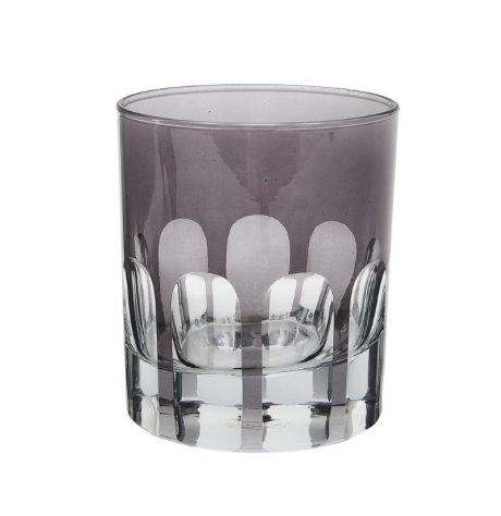 translucent grey colored glass tumbler