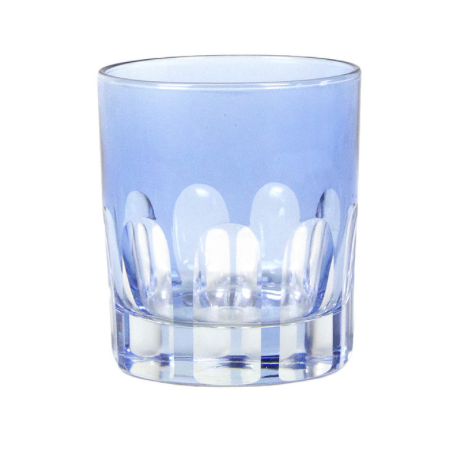 pale blue colored glass tumbler