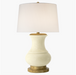 gourd shape table lamp in a tea stain crackle finsih and gold leaf round base