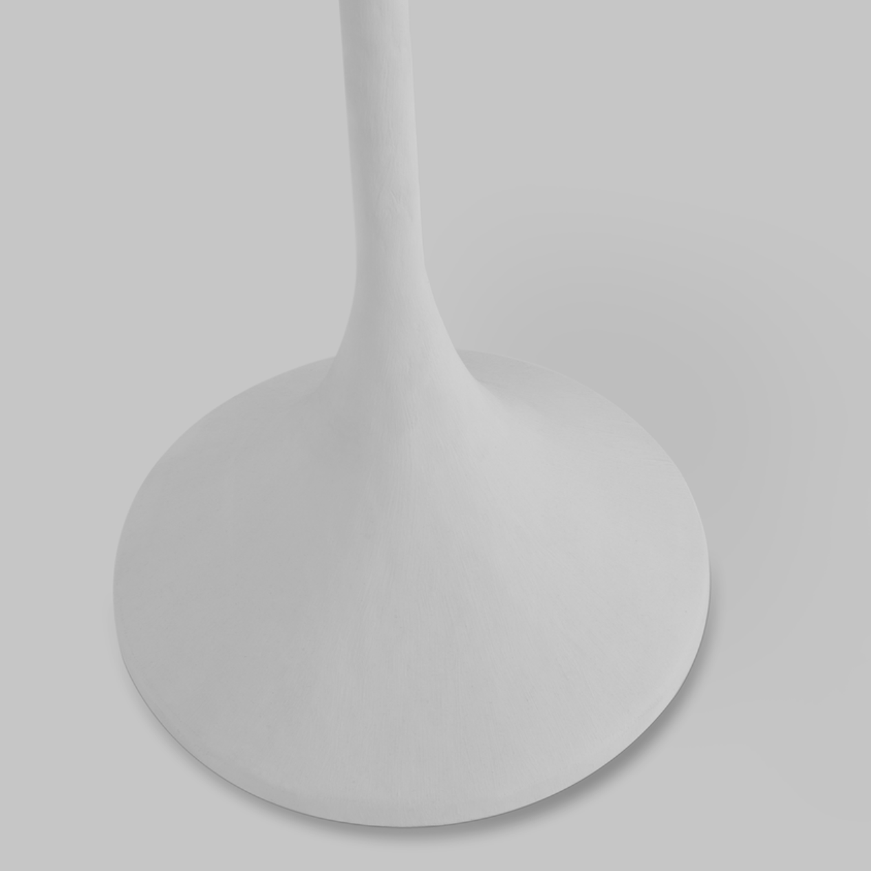plaster white round base of floor lamp