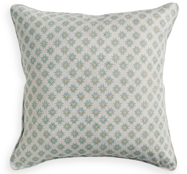 star-motif blockprint square pillow