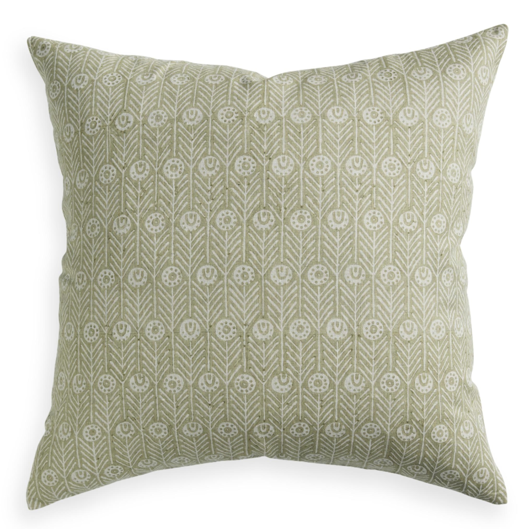 abstract feather design on beige square pillow