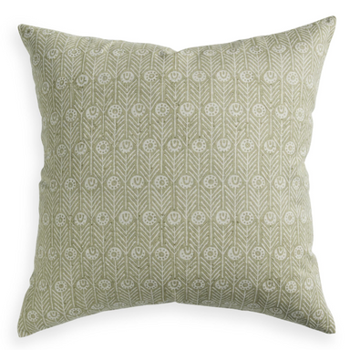 abstract feather design on beige square pillow