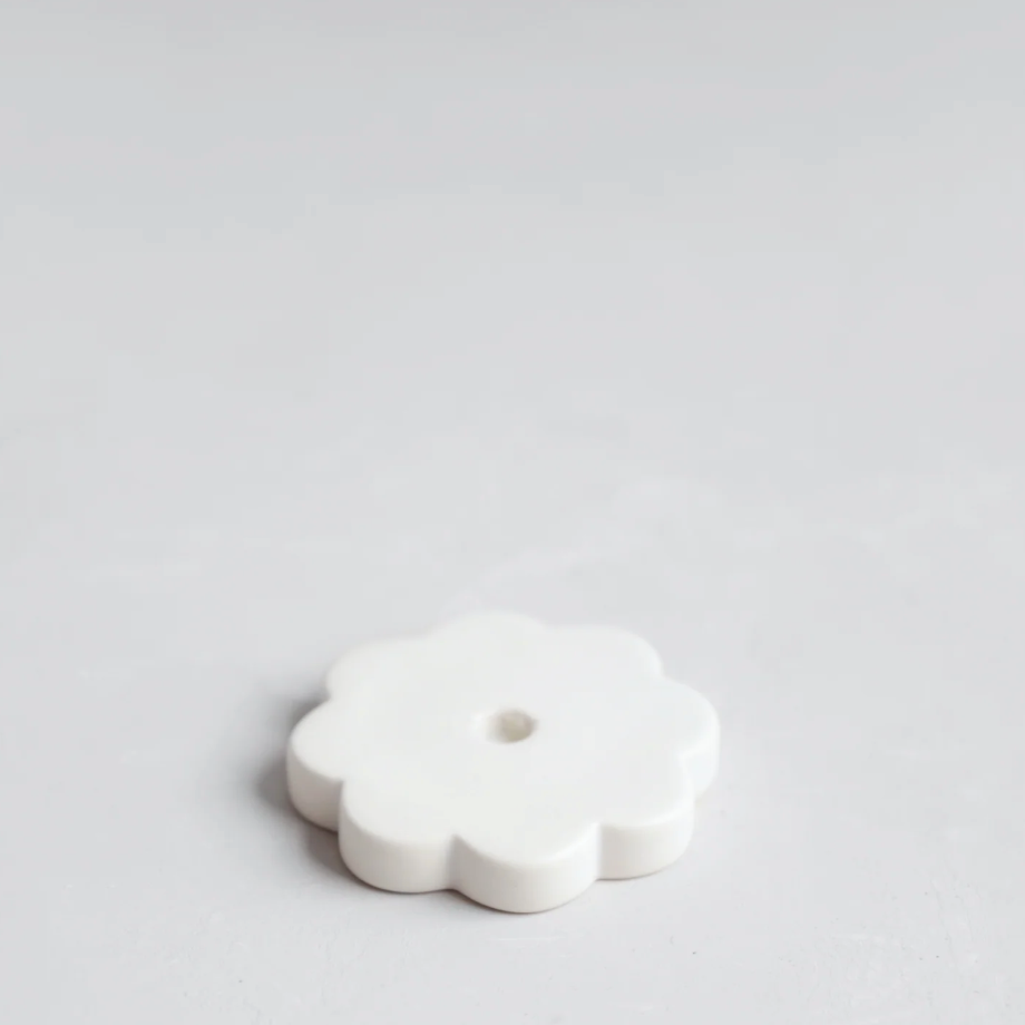 flower-shaped white candleholder