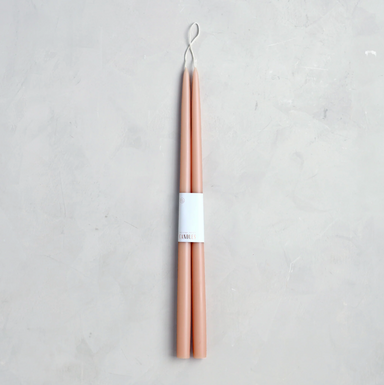 pale pink pair of candle tapers