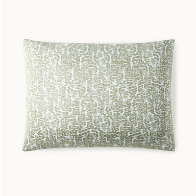 green and white percale sham