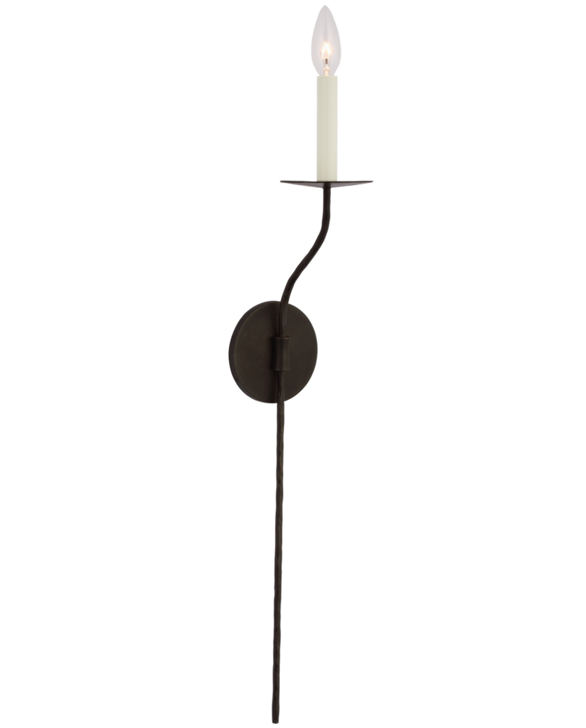 wrought iron single arm wall sconce