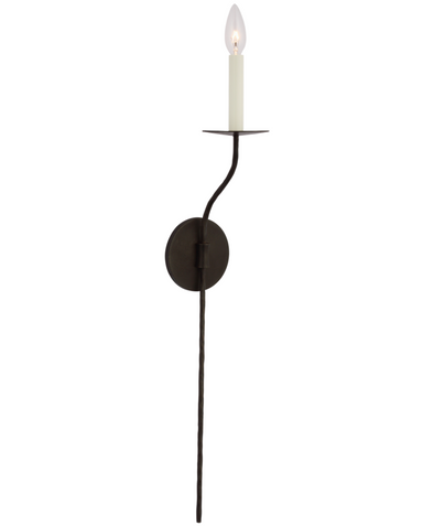 wrought iron single arm wall sconce