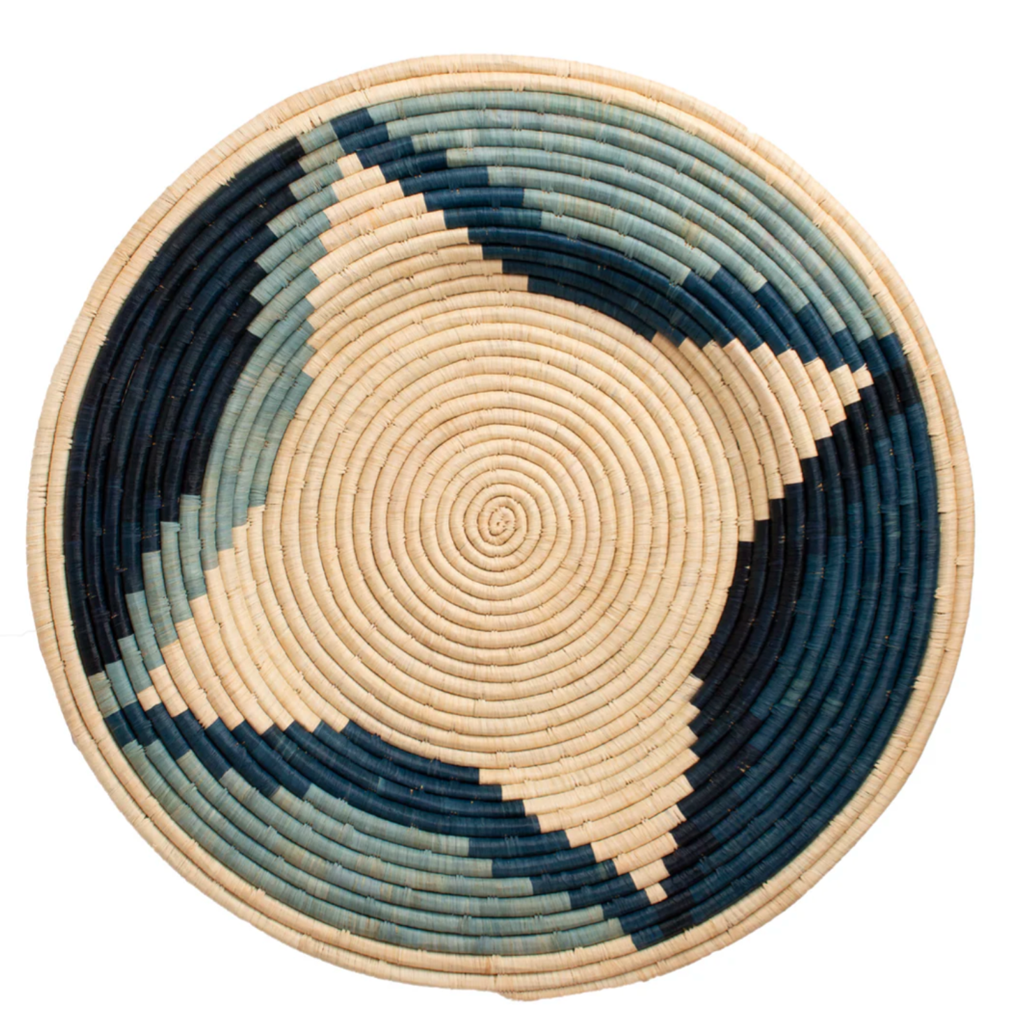 blue and natural wall basket