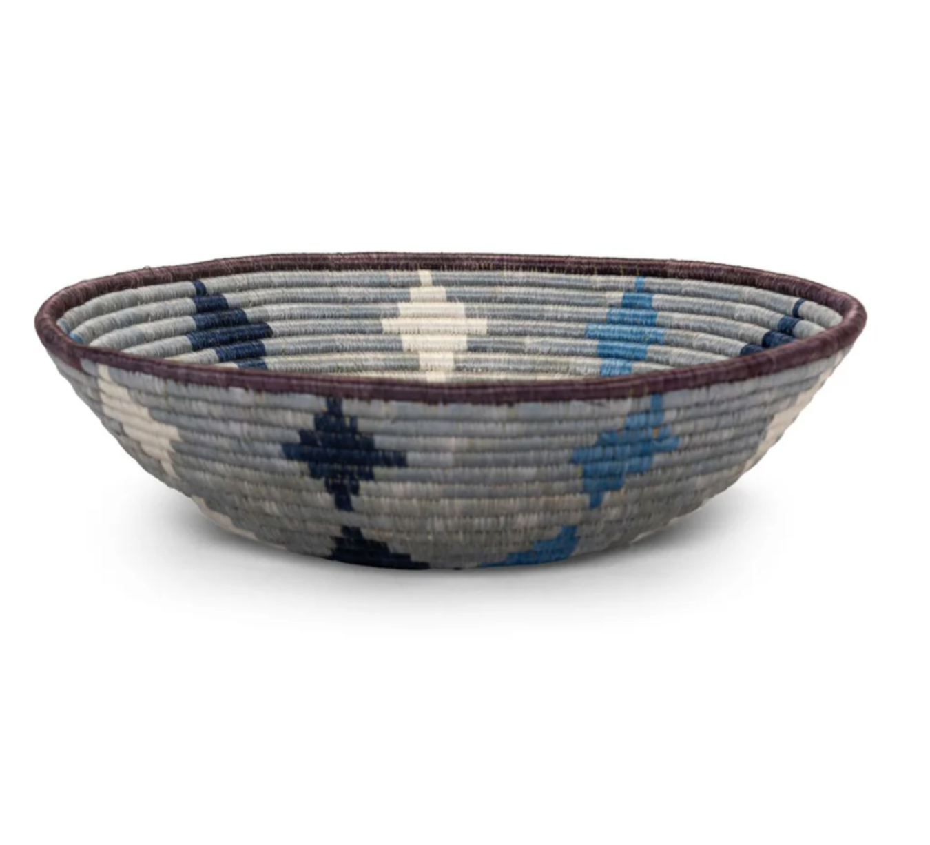 side view of blue basket