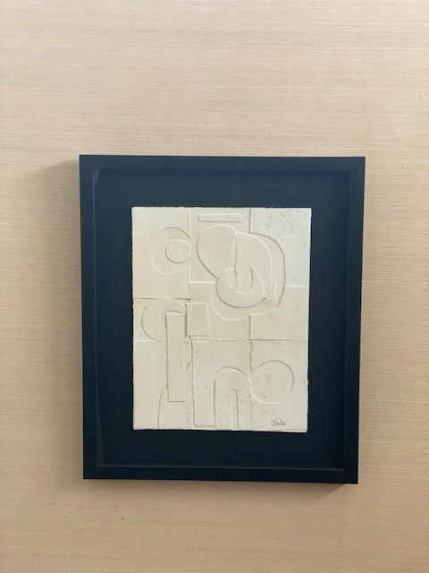 framed white on white abstract art