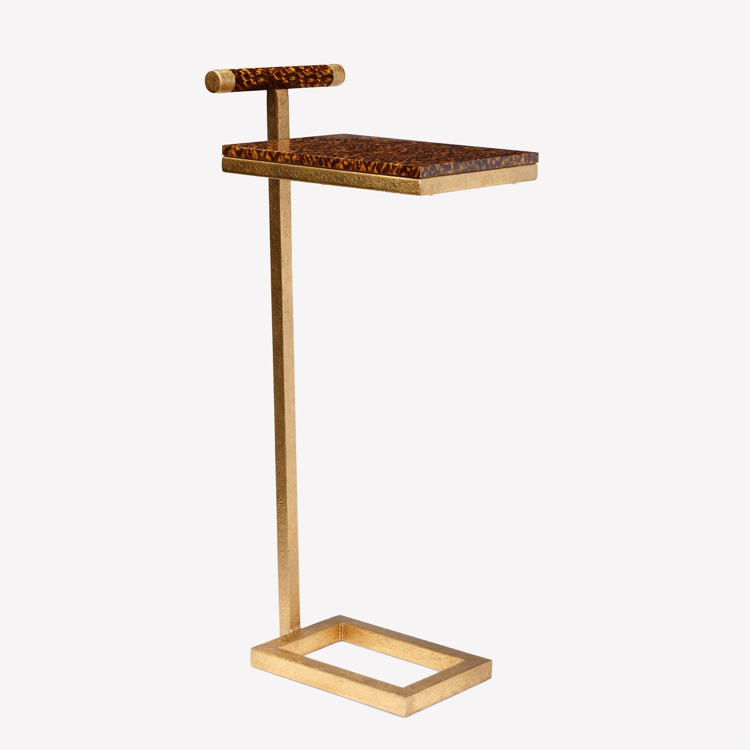 gold and tortoise drink table