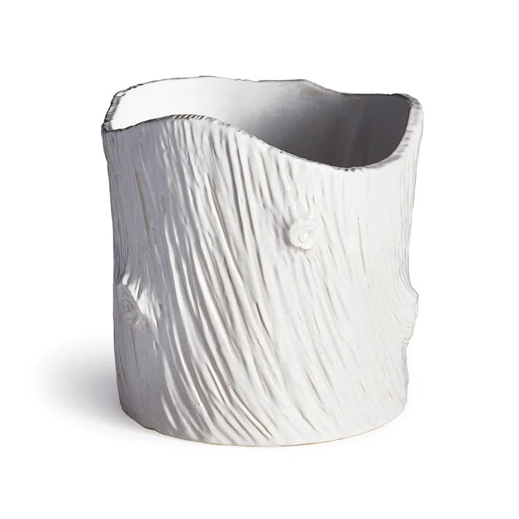 White textured vase on a white background