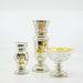 trio of mercury glass vases