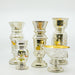 collection of mercury glass vases