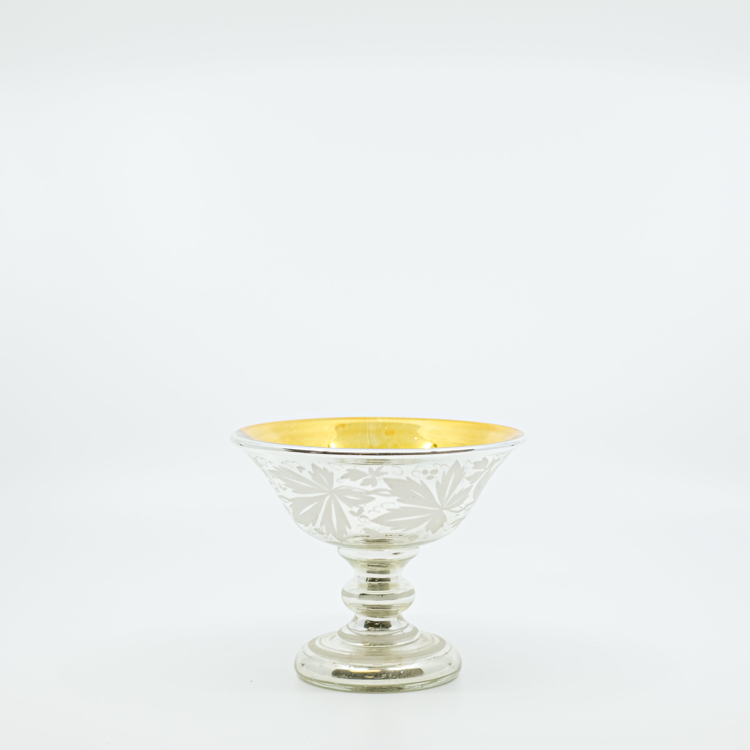 mercury glass footed dish