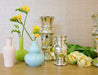 mercury glass and colorful minivases