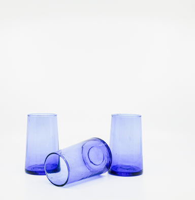 trio of blue moroccan glasses