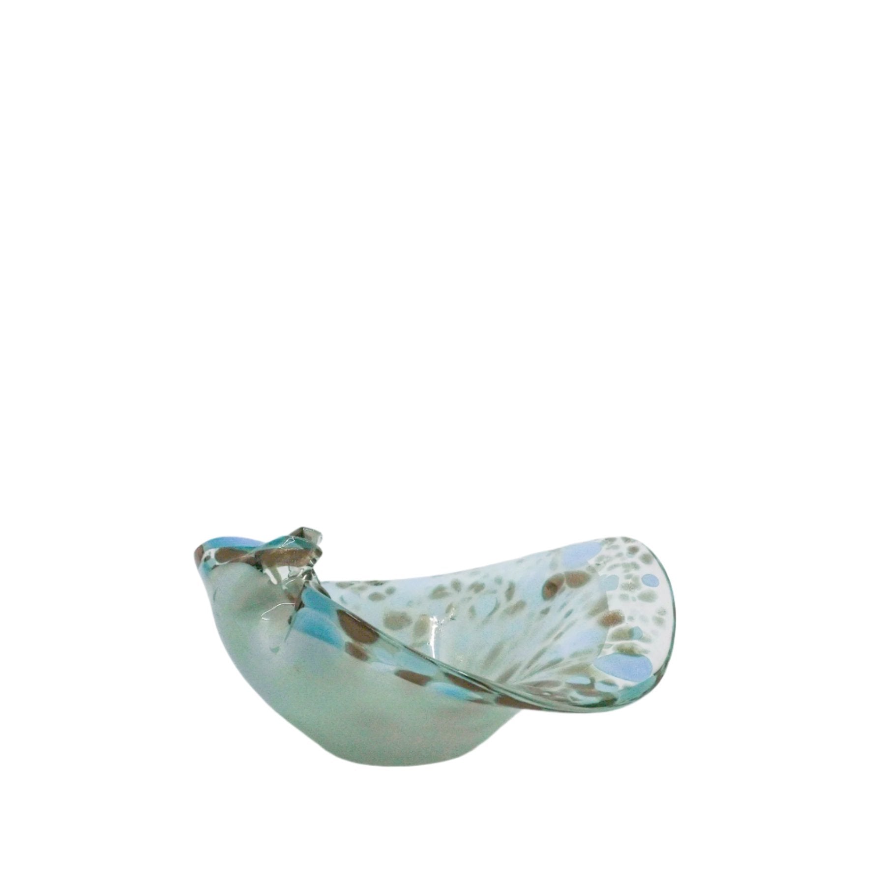 blue spotted glass bowl