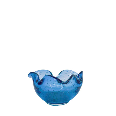 blue bubble glass bowl