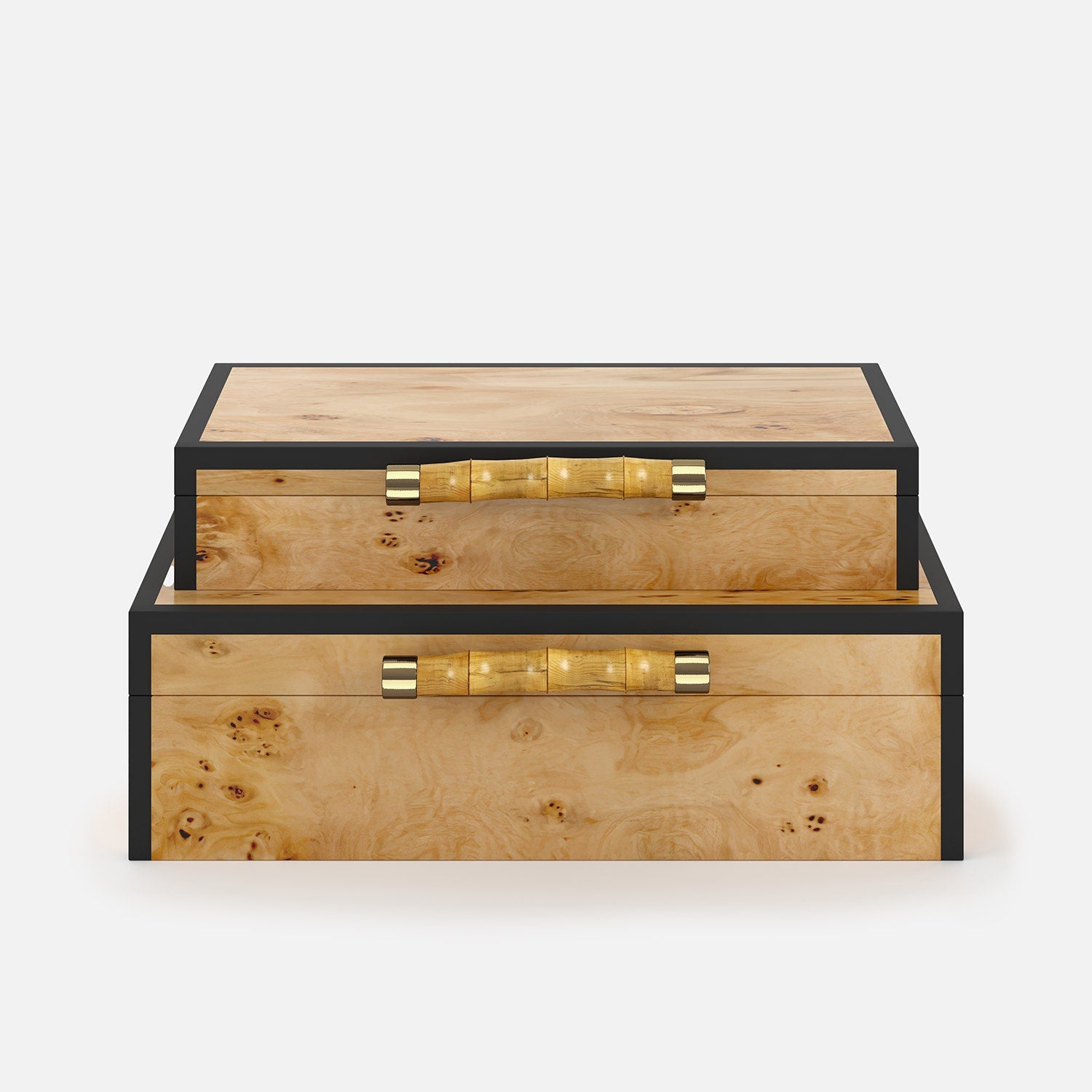 wood veneer boxes with handle