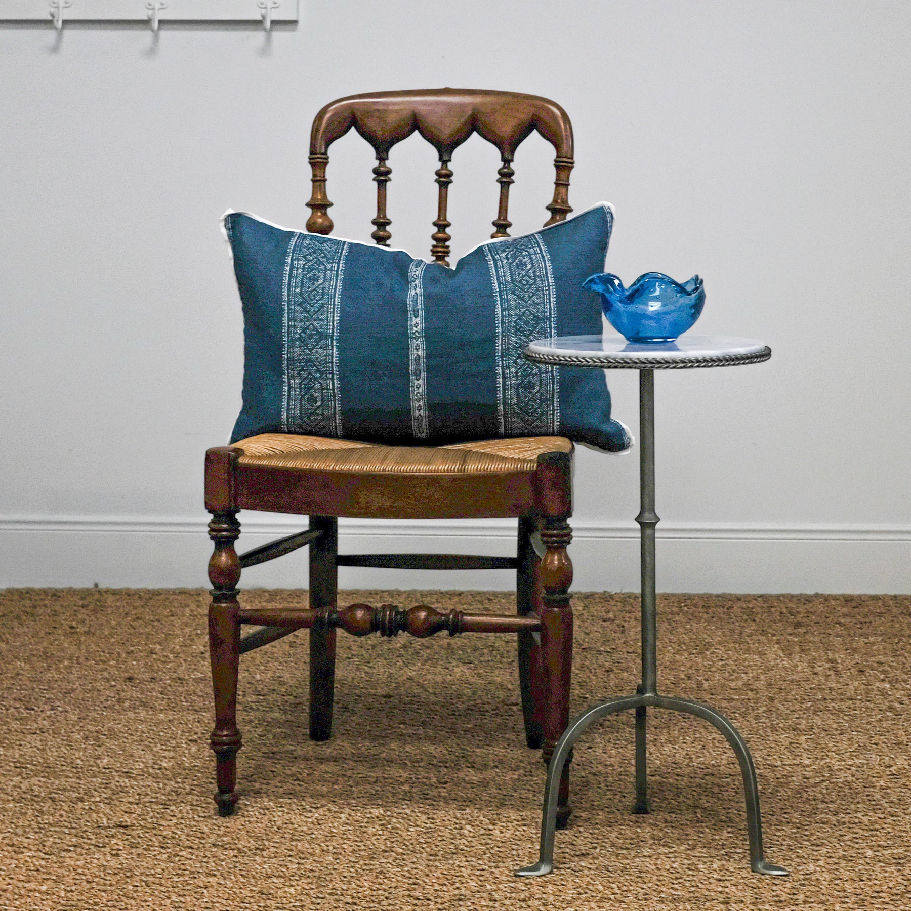 Slate Block Print Linen Pillow
