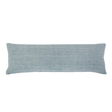Rectangular blue cushion on a white background