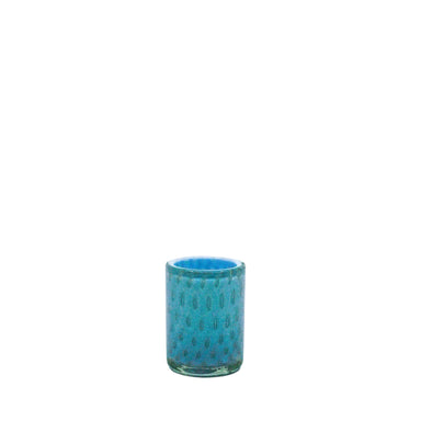 blue bubble glass small cup vase