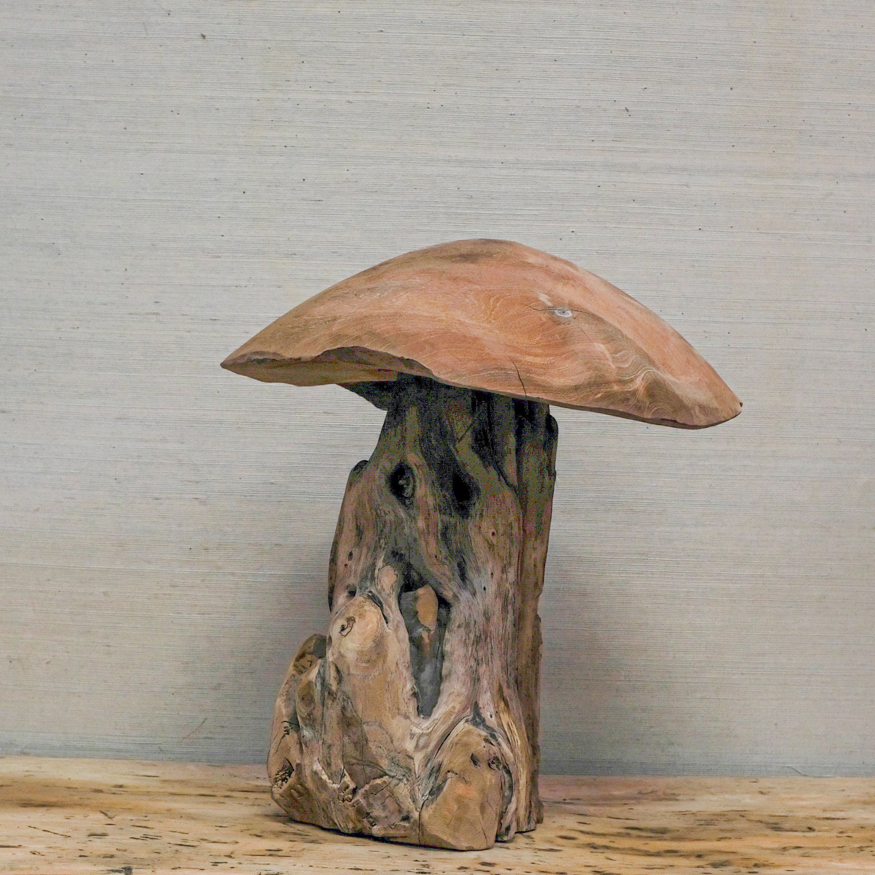 wood mushroom sculpture