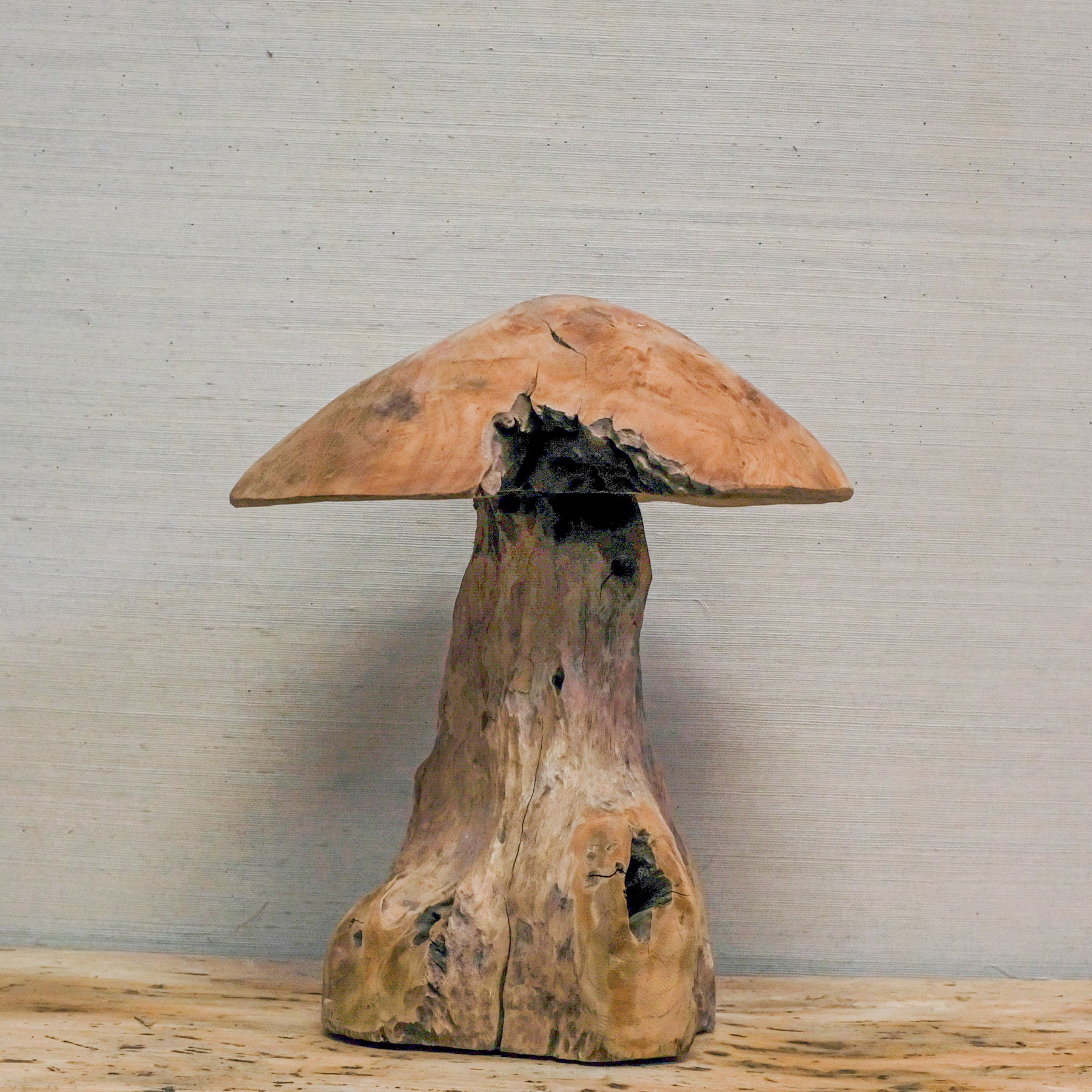wood mushroom sculpture