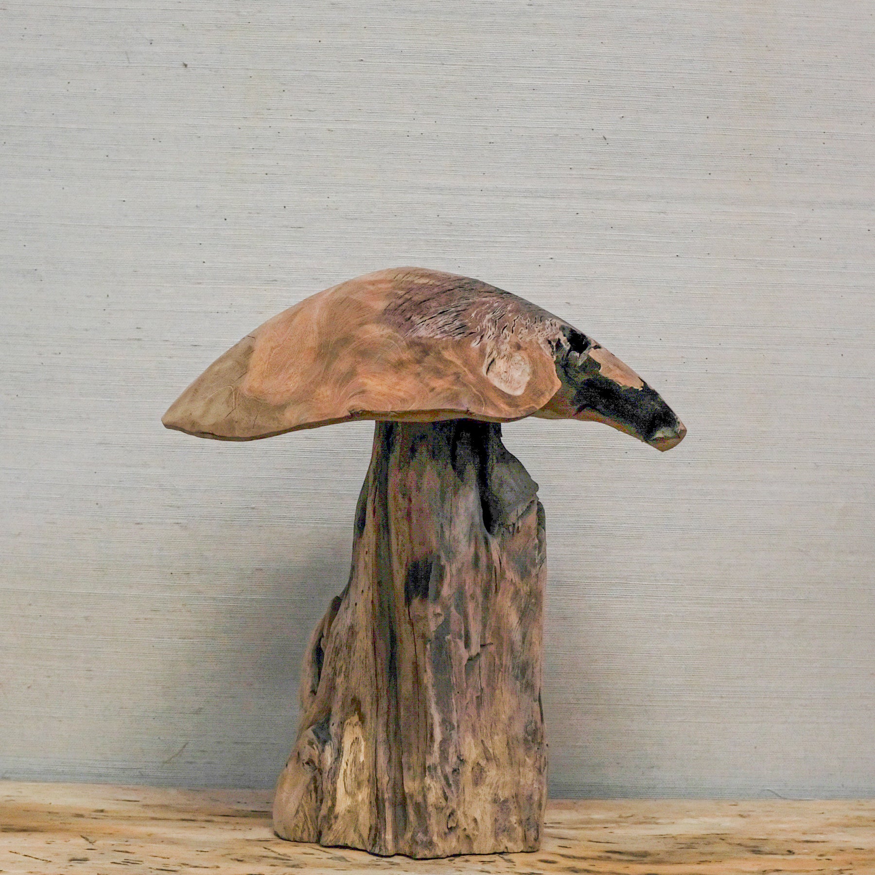 wood mushroom sculpture