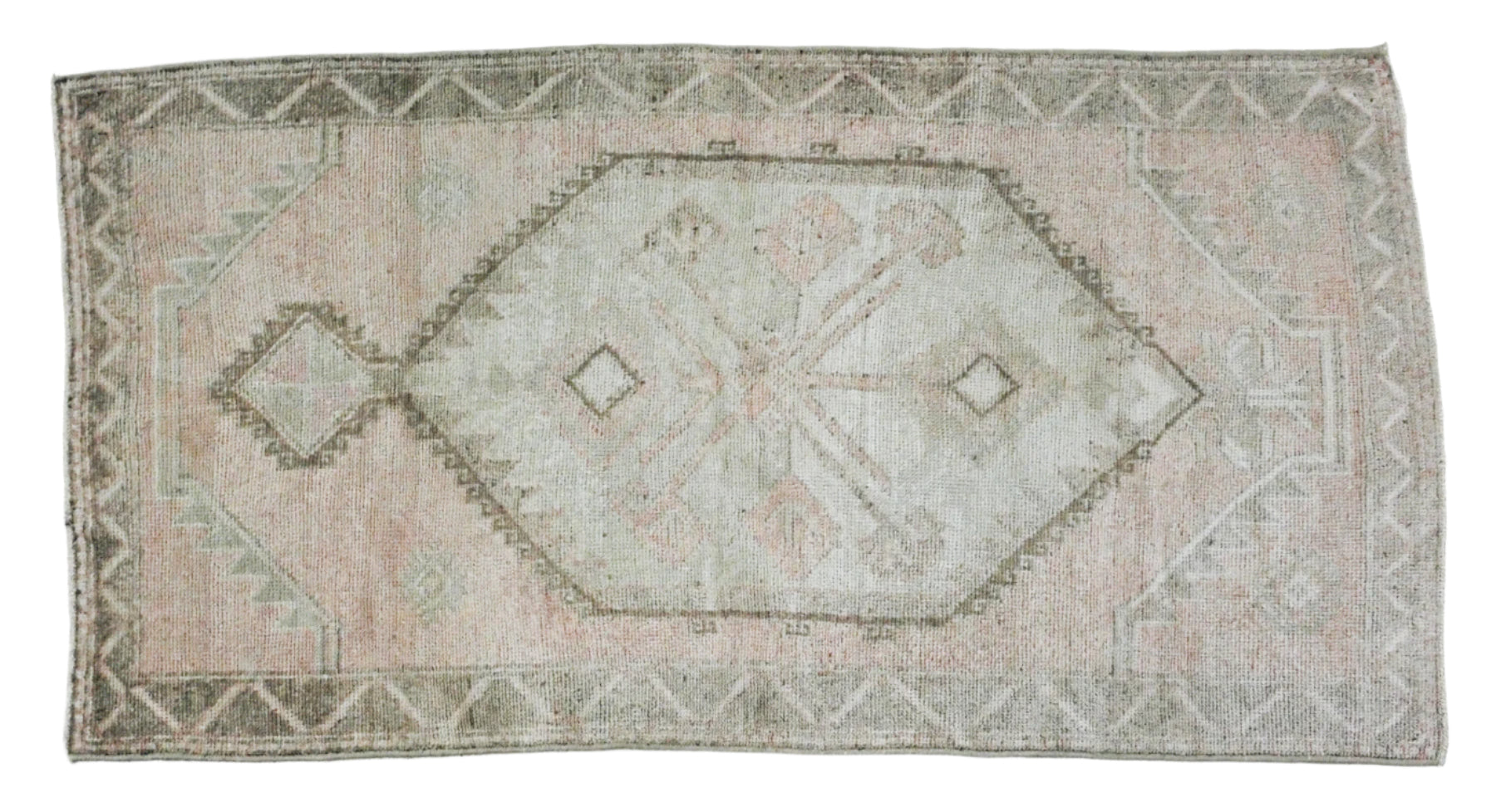 pale pink wool oushak rug
