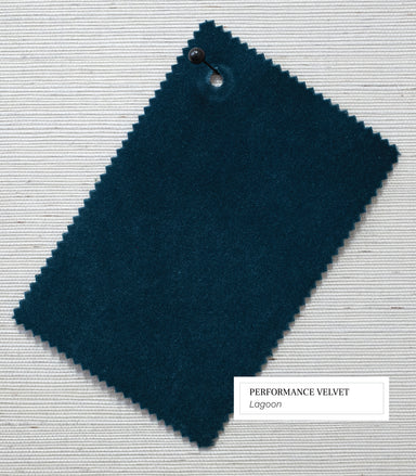 performance velvet swatch in lagoon