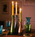 wood candleholders with candles