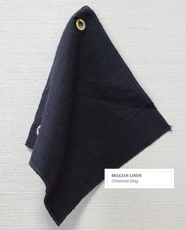 Belgian linen swatch in charcoal grey