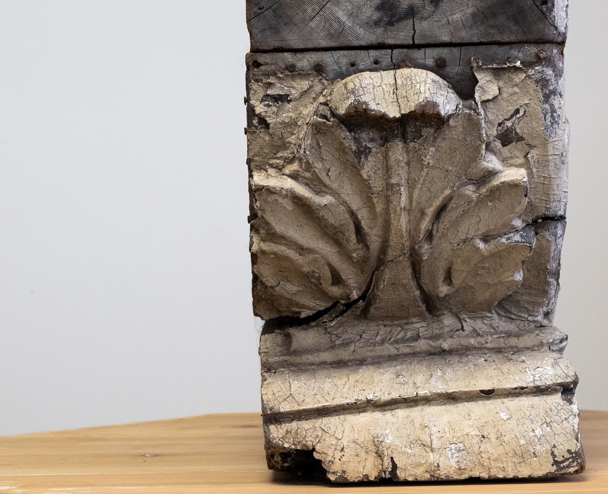 antique wood carved fragment