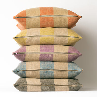 striped linen pillows