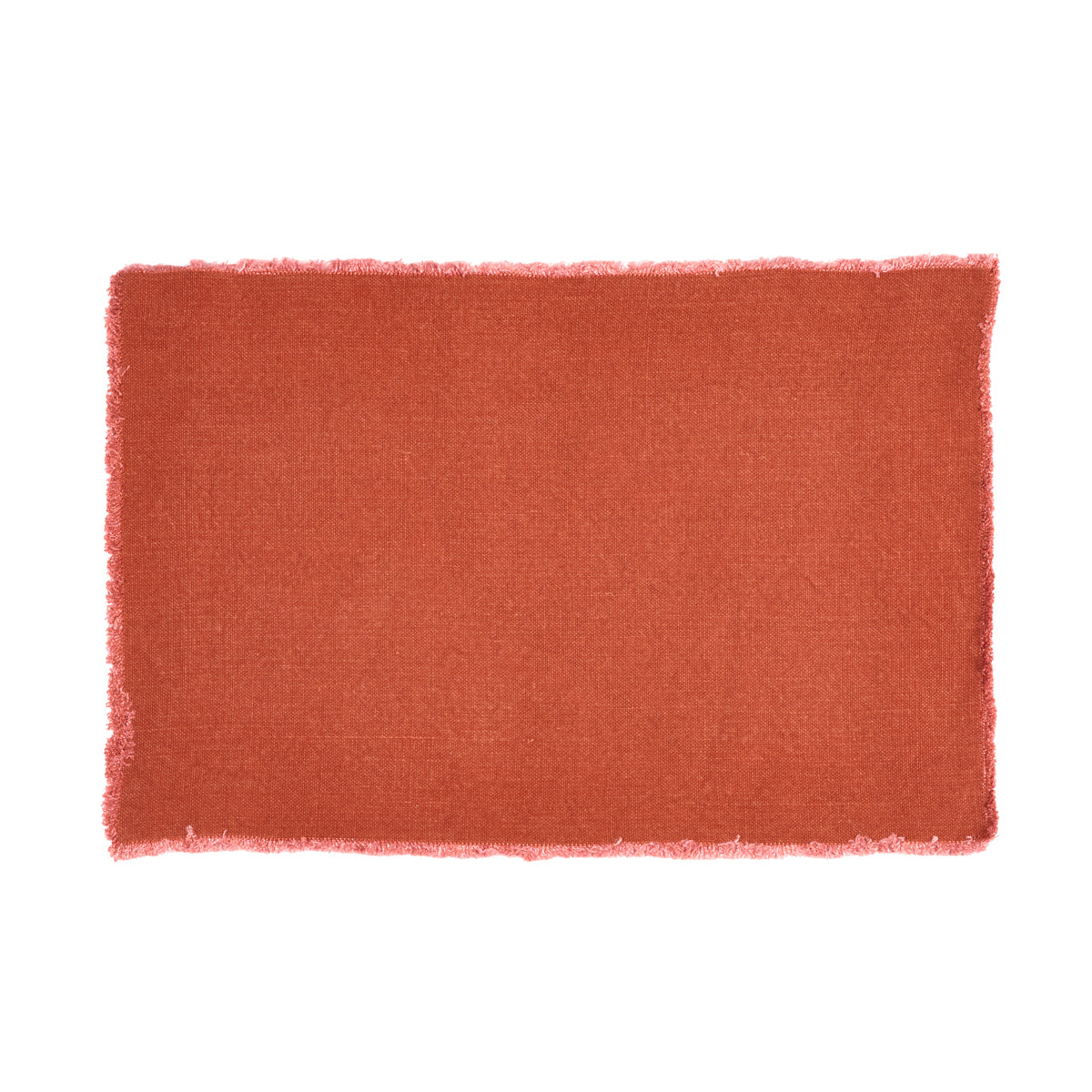 Belgian linen placemat with frayed edge from Libeco