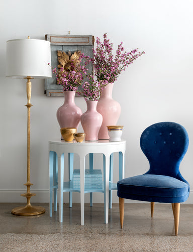 floor lamp with table and chair