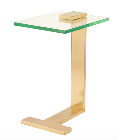 brass and glass table WH & Co.