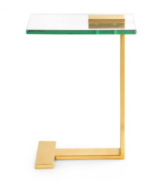 brass and glass table WH & Co.