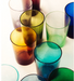 grouping of recycled glass tumblers