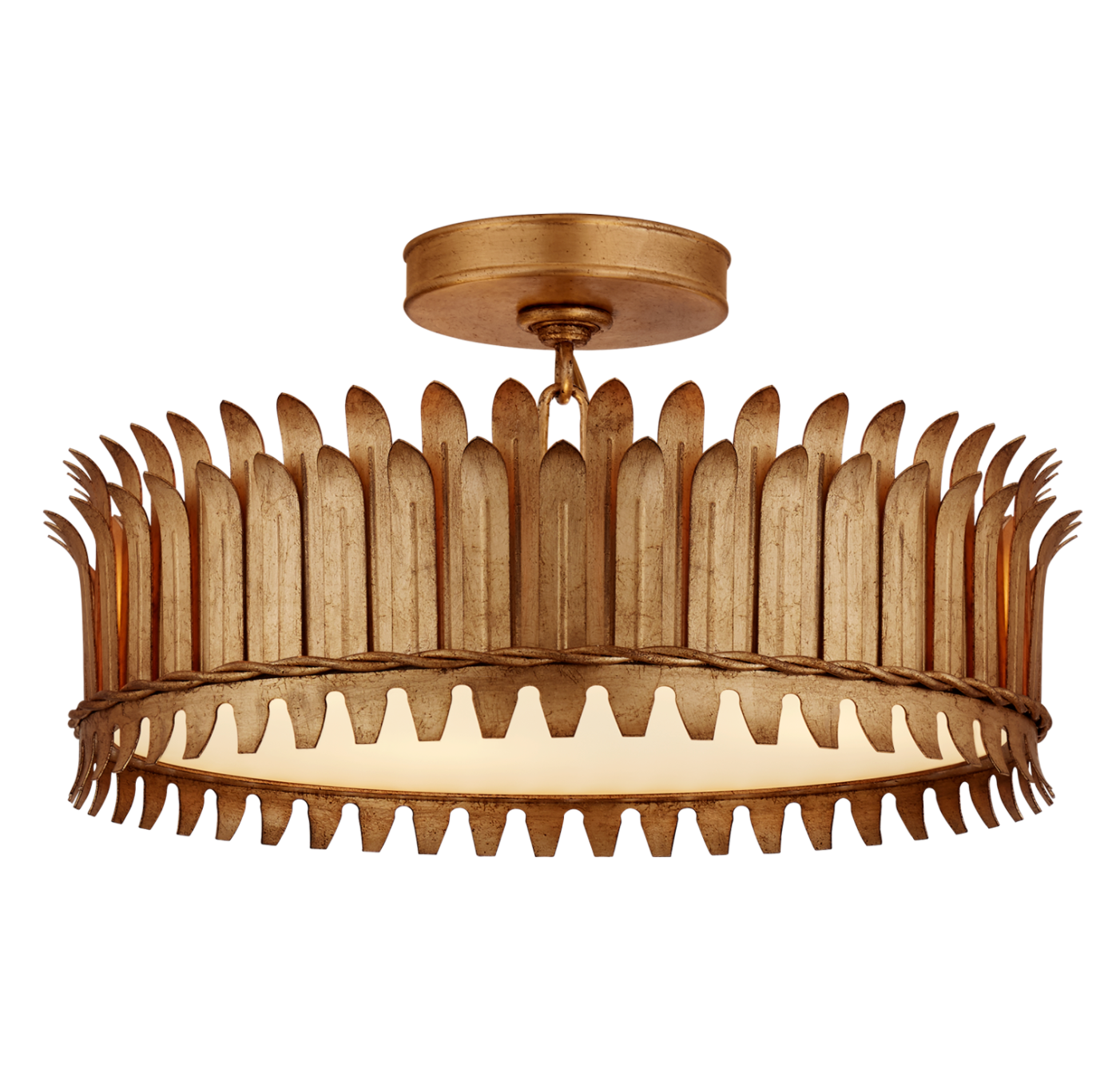 Leslie Semi-Flush ceiling light fixture in gild