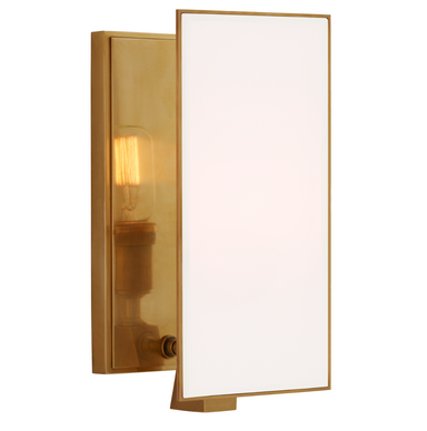 brass sconce with linen diffuser