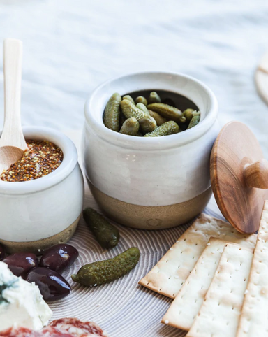 stoneware pots for condiments