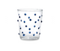 blue dotted tumbler style glass